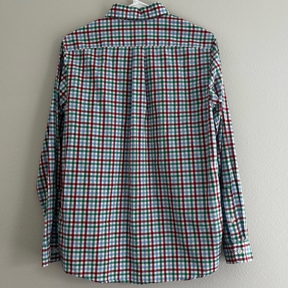 Vineyard Vines Red and Green Plaid Youth Shirt - Picture 3 of 5